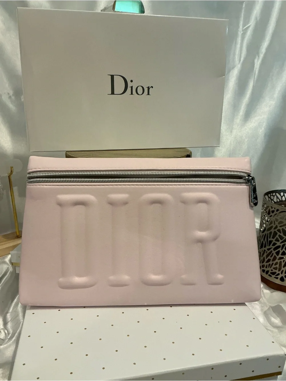 Dior PARFUMS Cosmetic Pouch Gift with Purchase NIB Light Pink